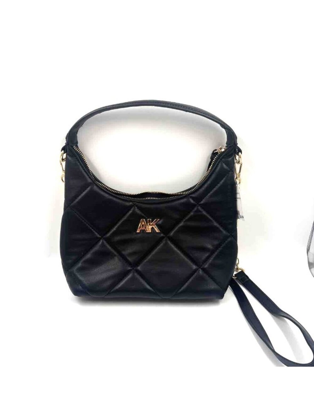 ANNE KLEIN Black Quilted Convertible Shoulder / Crossbody Purse